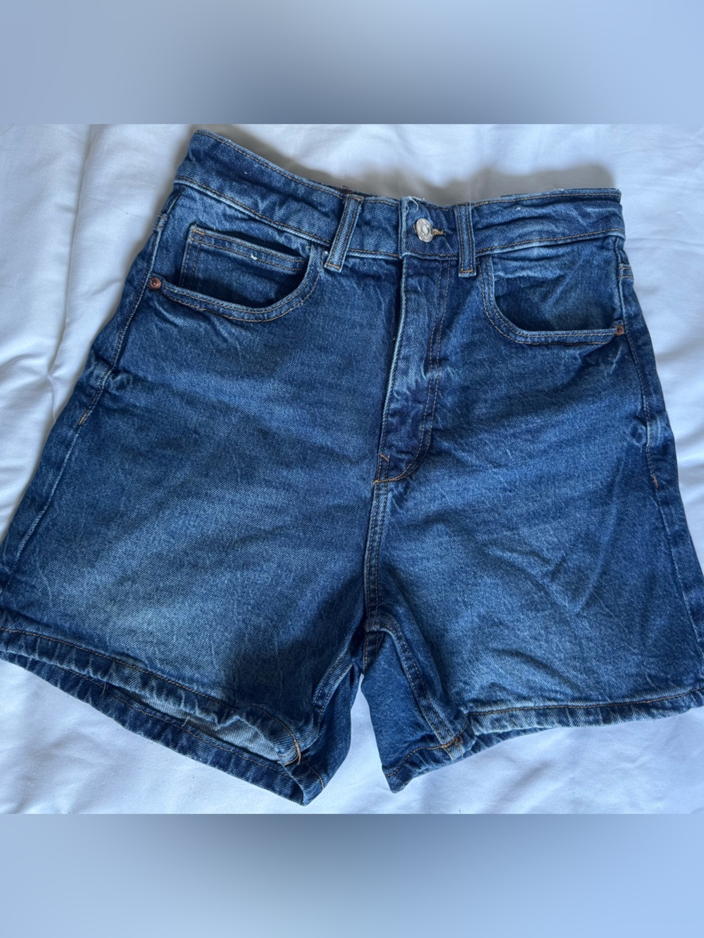 Zara Medium Blue Denim Shorts